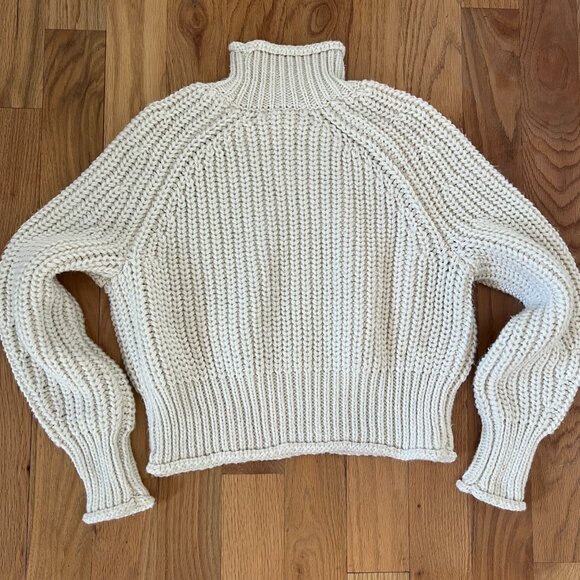 H&M - light beige knit sweater - high neck - wool blend - size s - Picture 5 of 5